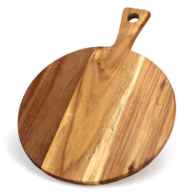 Ayiaren 21x16 XL acacia cutting board with handle, ideal for large meal prep and serving.