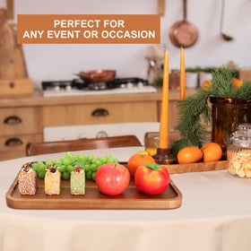 Ayiaren home-decor tray in natural wood enhances tablescapes and countertop display.