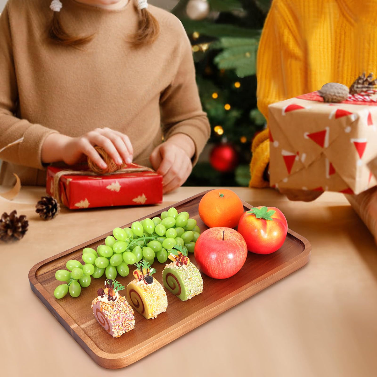 Ayiaren rustic farmhouse tray brings timeless charm to food service and decor.