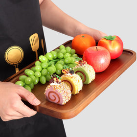 Ayiaren snack-plates wooden tray pairs with dips and finger foods for entertaining.
