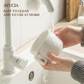 AYUCIA dishwasher-safe cups ensure easy cleanup after tea or coffee with friends.