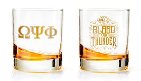 Bad Bananas BBGreek Omega Psi Phi glasses front view highlighting the design