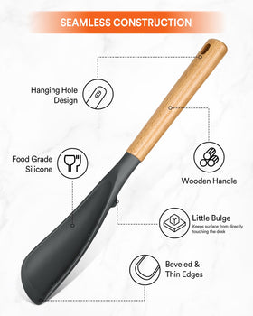 Badiano silicone spoon for scraping pans without scratching.