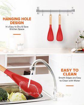 Badiano silicone spoon pack cleans easily under running water.