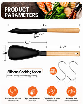 Badiano cooking spoon wooden handle with ergonomic grip for comfortable stirring.