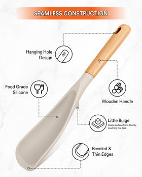 Badiano silicone spoon head prevents scratches on nonstick cookware