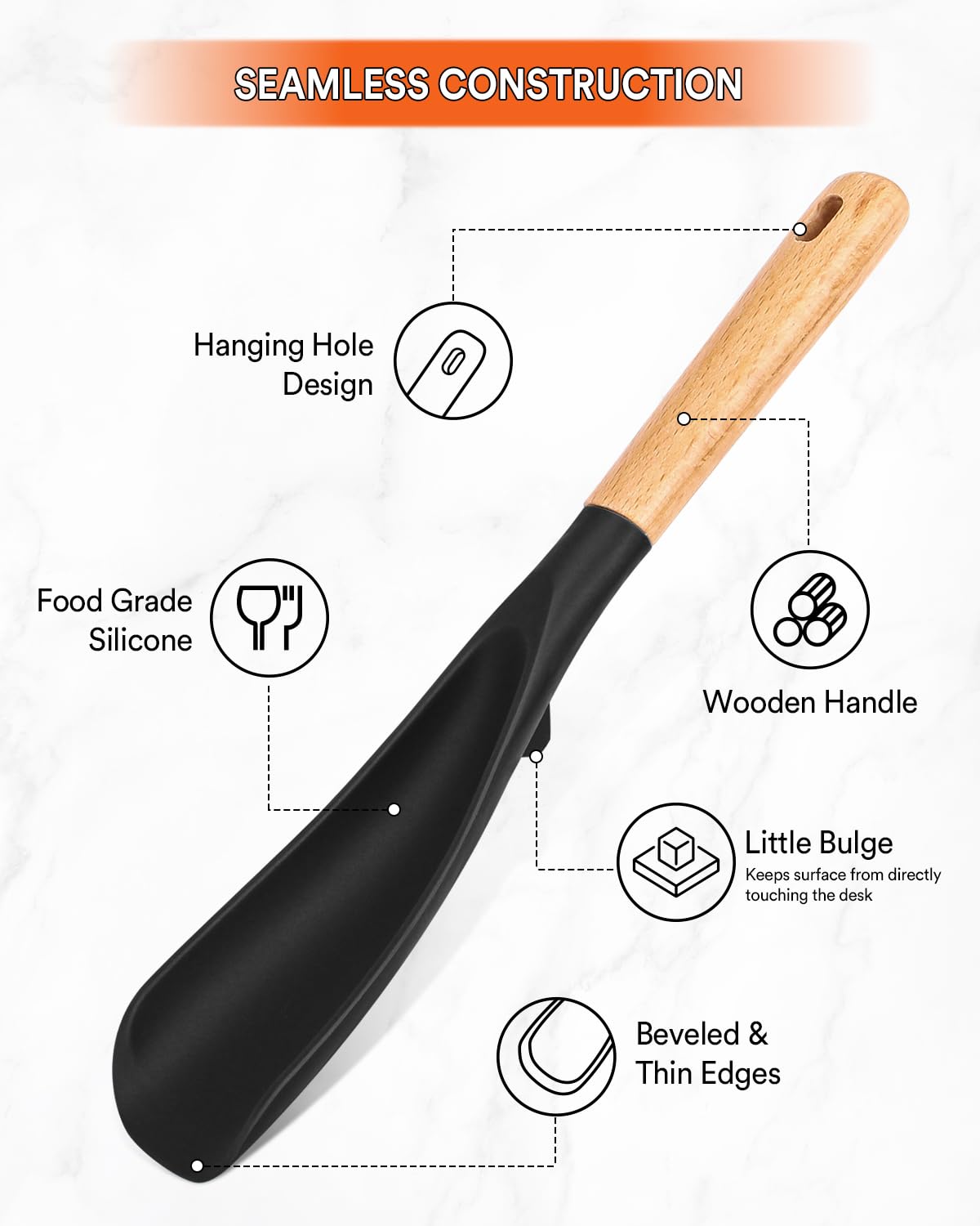 Badiano spoon with ergonomic wood handle offering a comfortable grip.