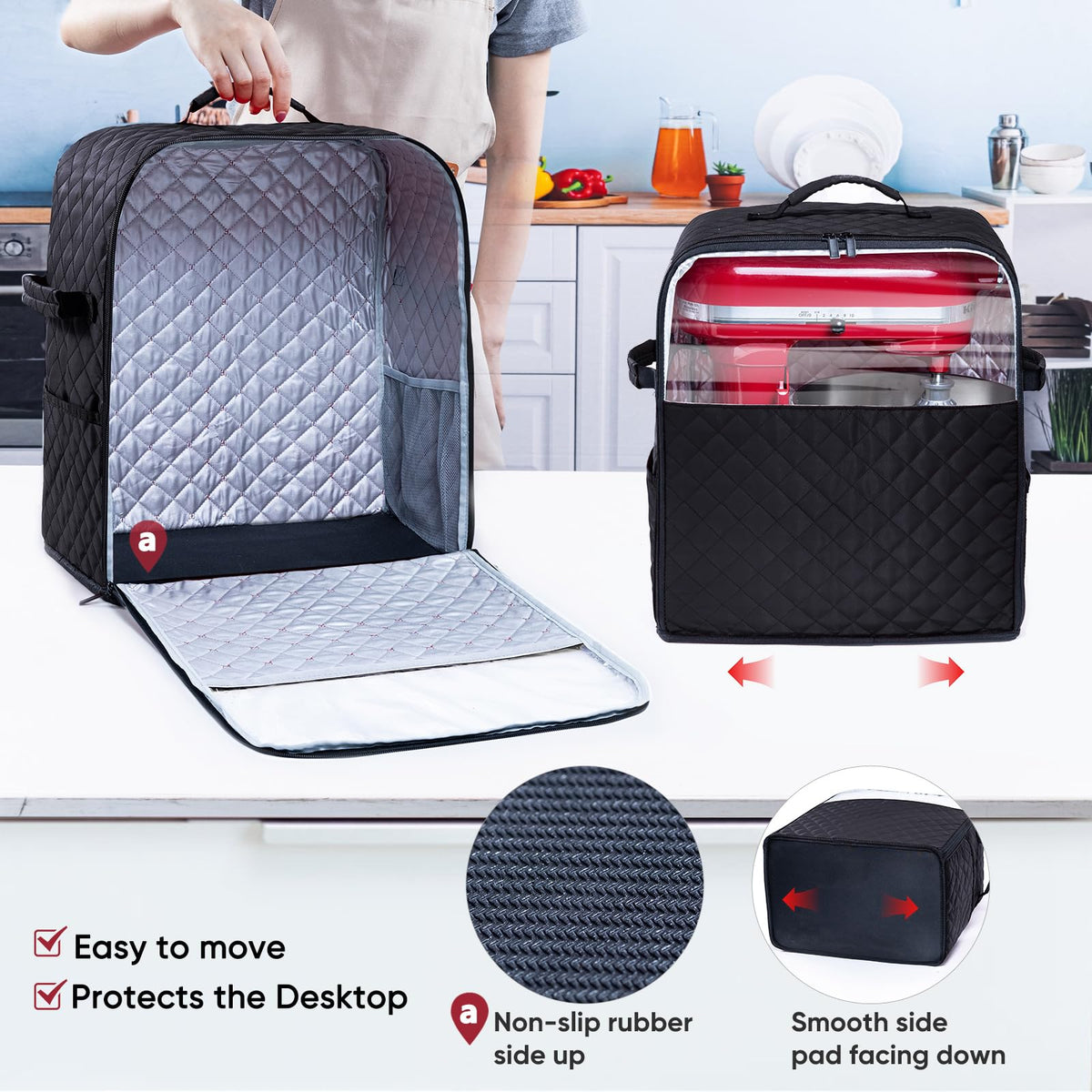 BAGSPRITE water resistant nylon exterior shields the mixer from moisture.