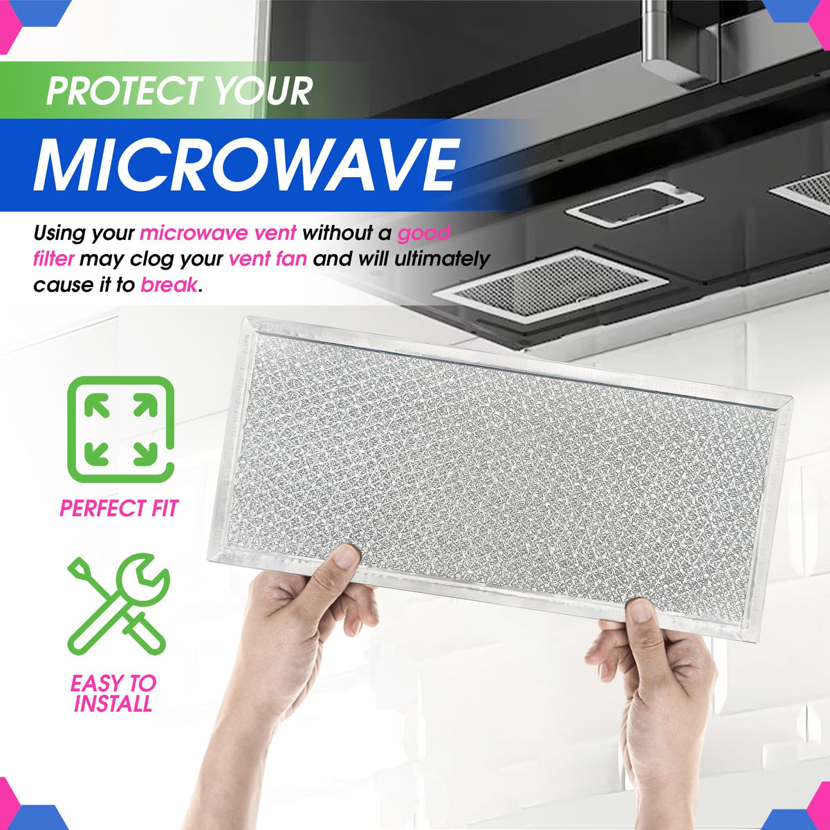 Bagean sleek aluminum mesh pattern adds a refined look to the hood.