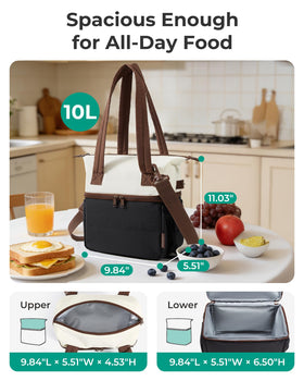 BAGSMART insulated lunch tote with shoulder strap offers versatile carry for work and travel.
