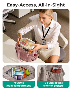 BAGSMART compact design with side pockets keeps utensils or small snacks organized.