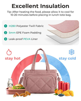 BAGSMART lunch bag with adjustable shoulder strap offering versatile carry options.