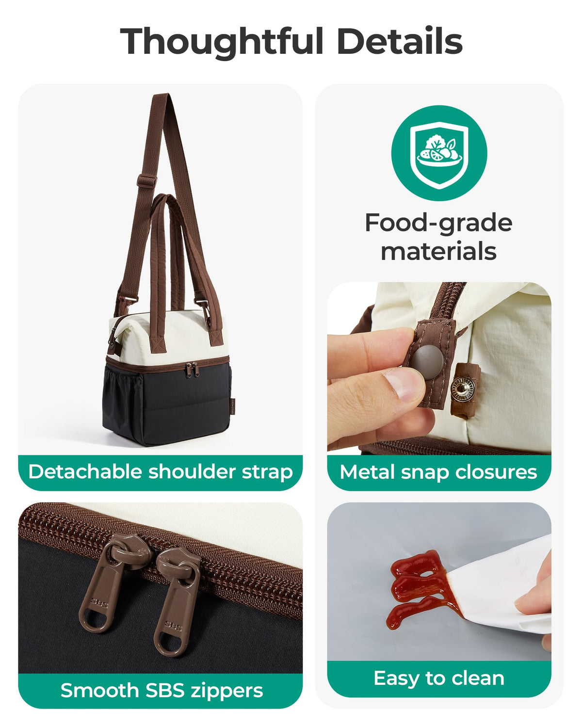 BAGSMART removable strap delivers flexible, hands-free carrying during commutes or walks.