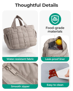 BAGSMART ultralight lunch bag at 0.44 lb ideal for travel and work.