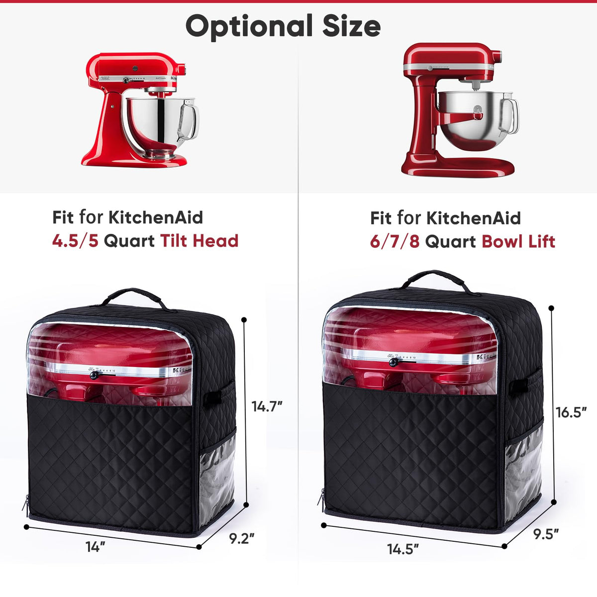 BAGSPRITE stand mixer cover fully encases the mixer including the bottom.