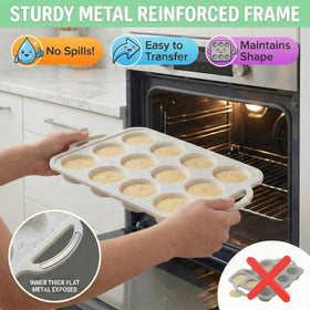 BAKE BOSS nonstick silicone surface enables effortless muffin release with minimal cleanup.