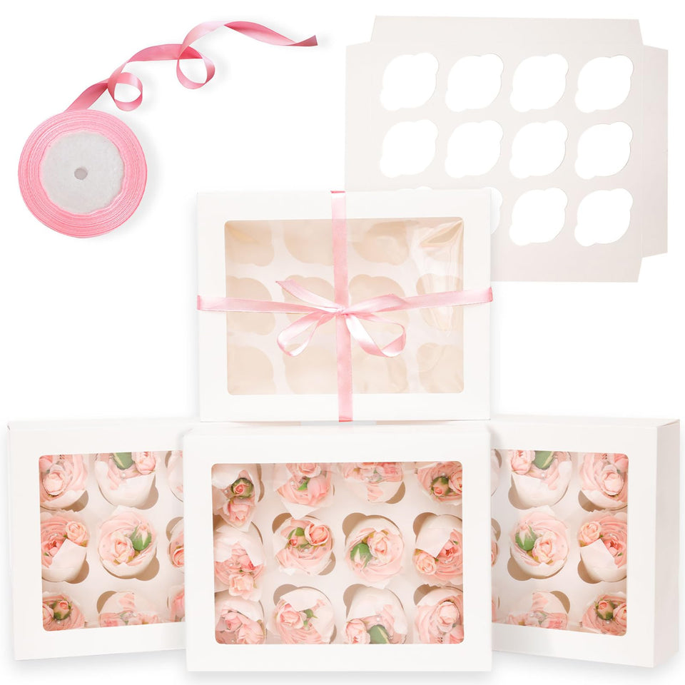 Bakepacker auto-pop-up cupcake box with window showcases treats securely.