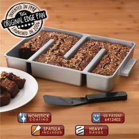 Baker's Edge 9x12 brownie pan showing rectangular baking surface