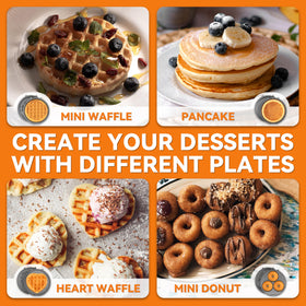 Baker's Friend round waffle versatility with various batter options