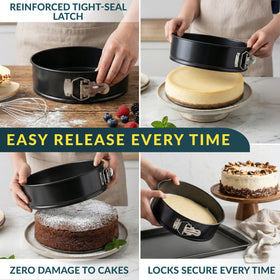 Leakproof design from Baker's Signature prevents batter leakage during water bath bakes.