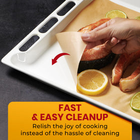 Baker's Signature easy-storage box keeps sheets pristine between uses.
