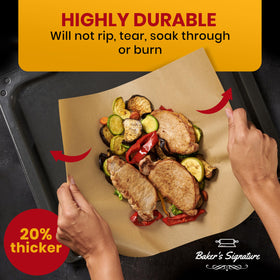 Baker's Signature 12x16 sheets fit standard baking trays for convenience.