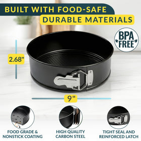 Baker's Signature springform pan with nonstick coating ensures smooth release every bake.