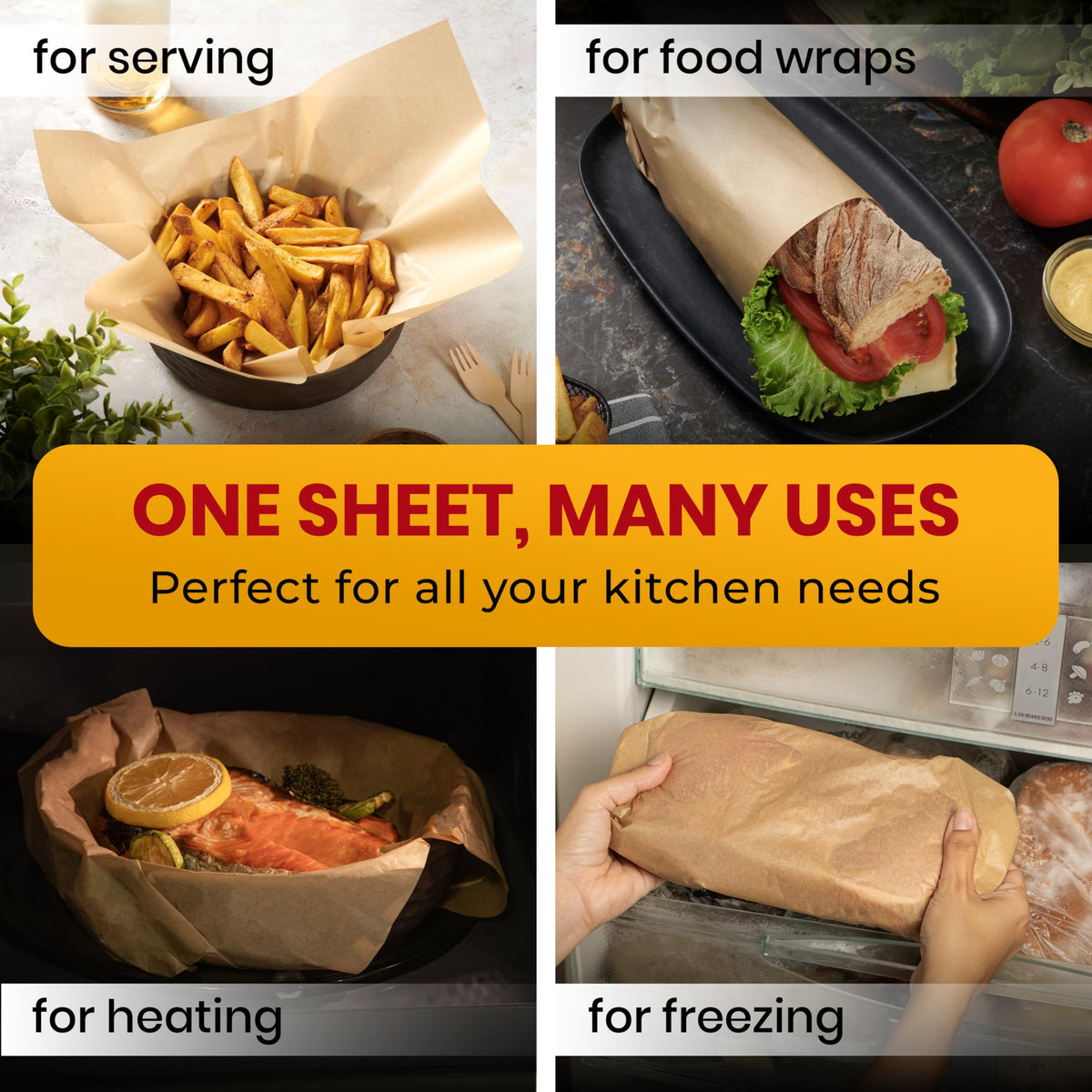 Baker's Signature parchment sheets stored in a box for neat storage.