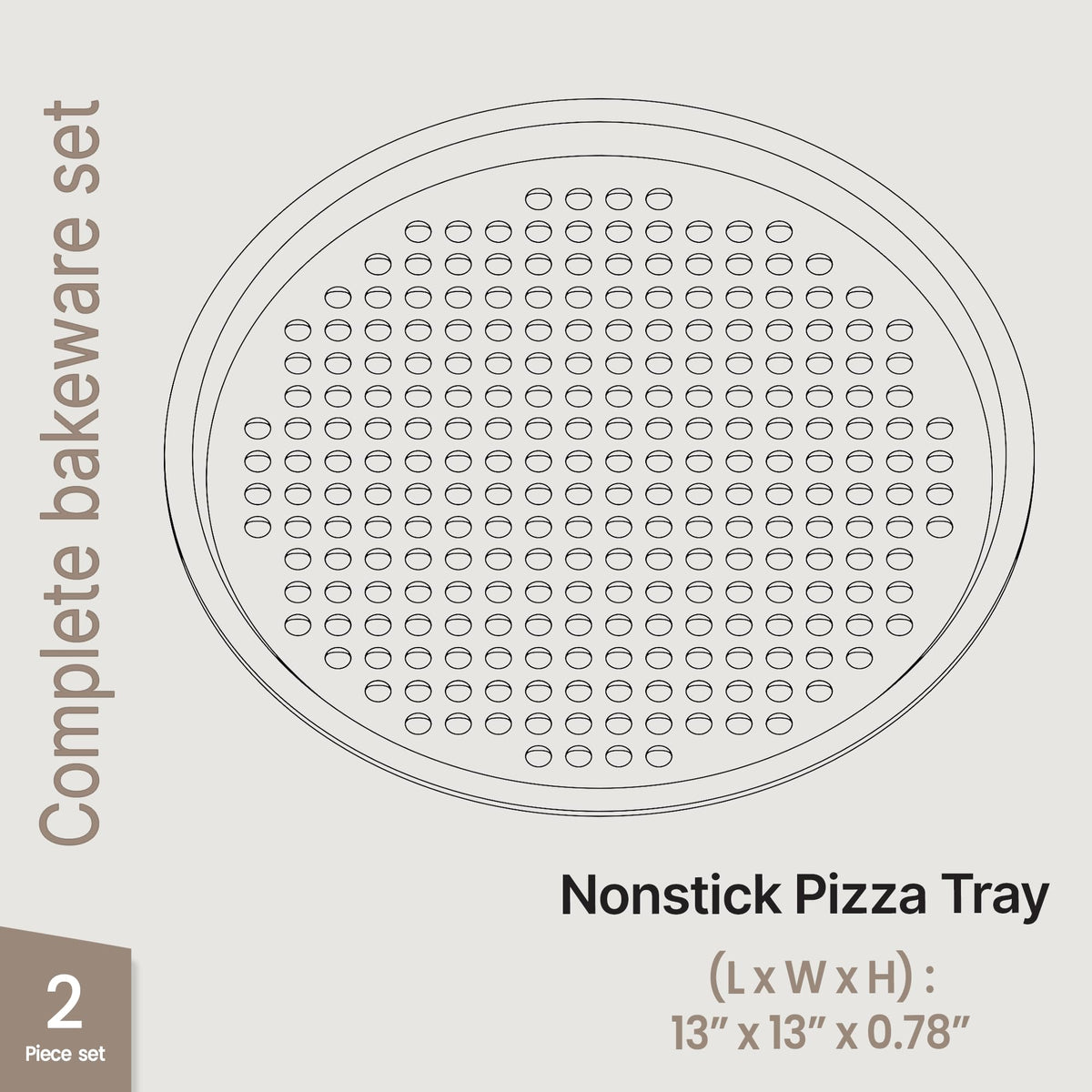 BAKKENMASTER carbon steel non-stick pizza tray two-pack