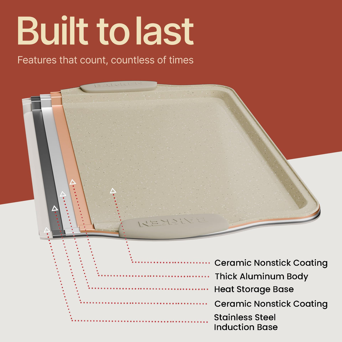 BAKKENMASTER ergonomic design supports confident handling and even heating in the oven.