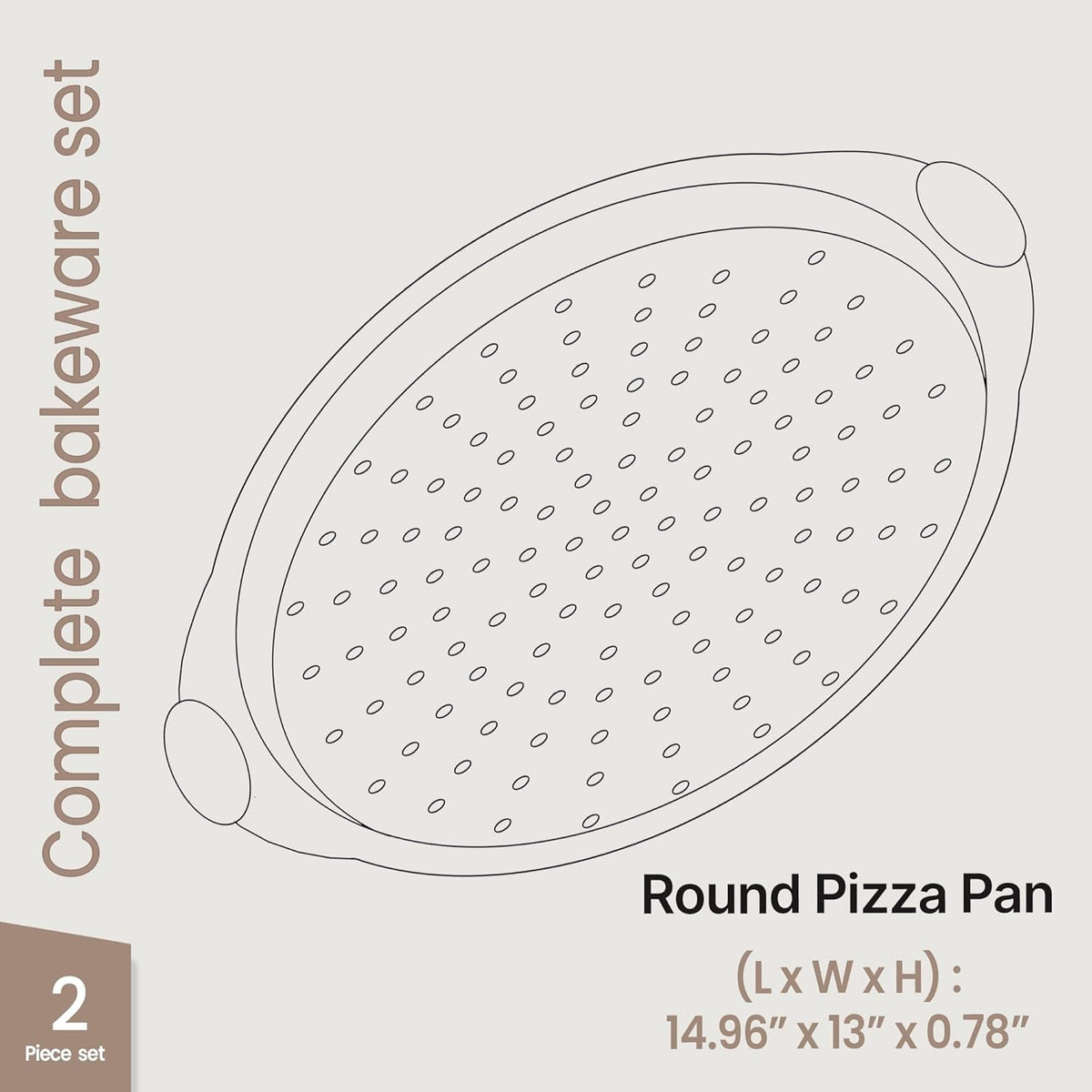 BAKKENMASTER pizza pan non-stick marble coating for easy release while baking