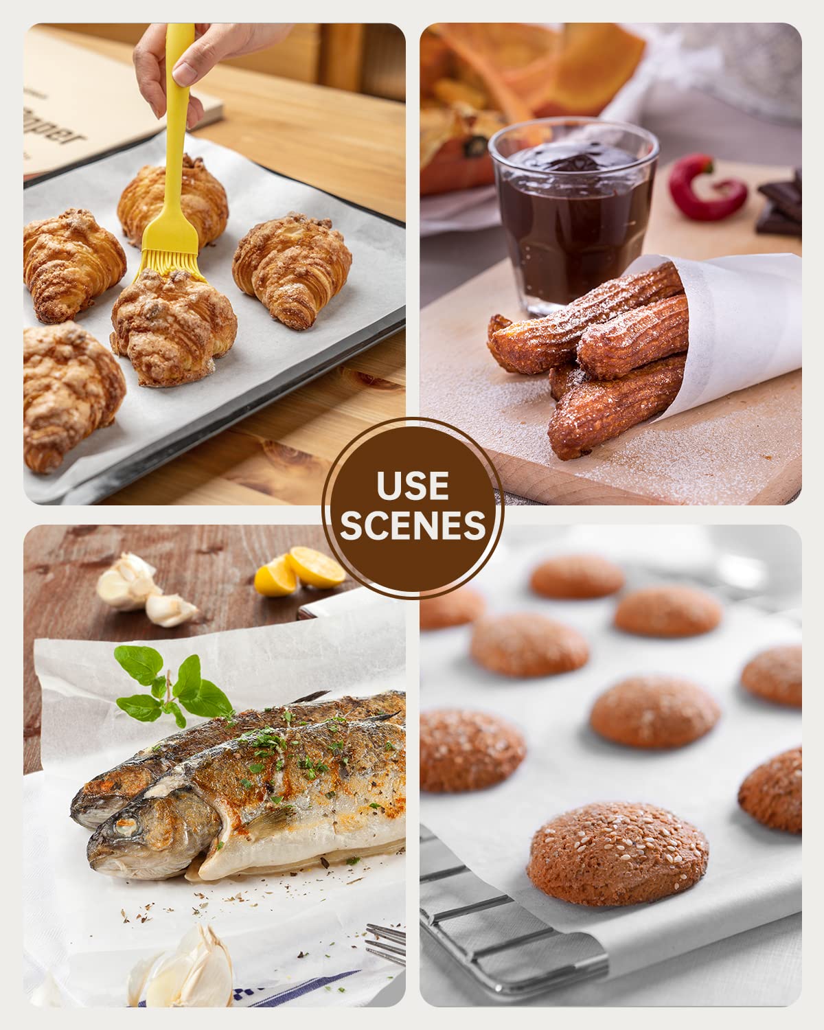 Baklicious greaseproof and waterproof parchment protects trays and prevents leaks