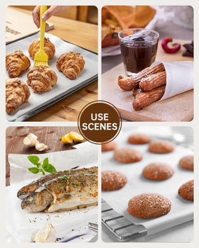 Baklicious greaseproof and waterproof parchment protects trays and prevents leaks