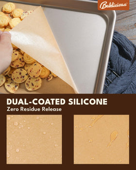 Baklicious greaseproof and waterproof parchment paper enabling easy cleaning after cooking