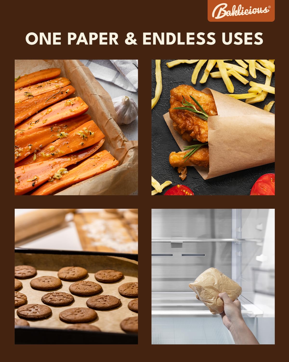 Baklicious pre-cut parchment sheets save time by eliminating measuring and cutting