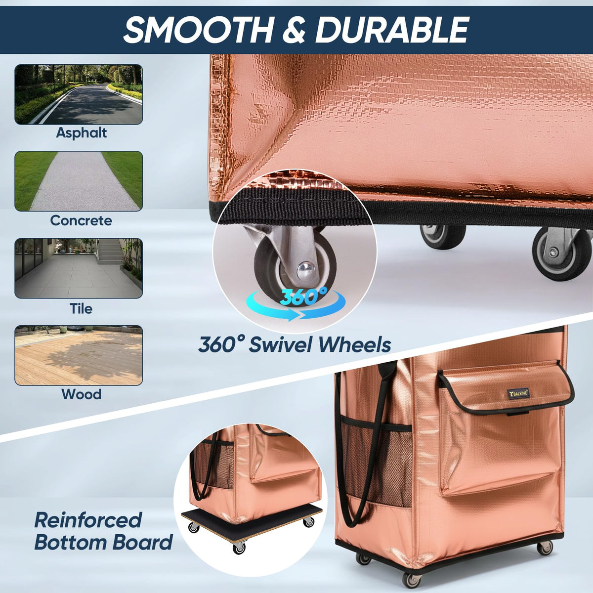 Balene bag with backpack straps for hands-free carrying.