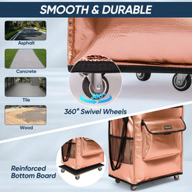 Balene bag with backpack straps for hands-free carrying.