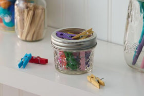 Ball eight-pack jars with bands suitable for canning projects