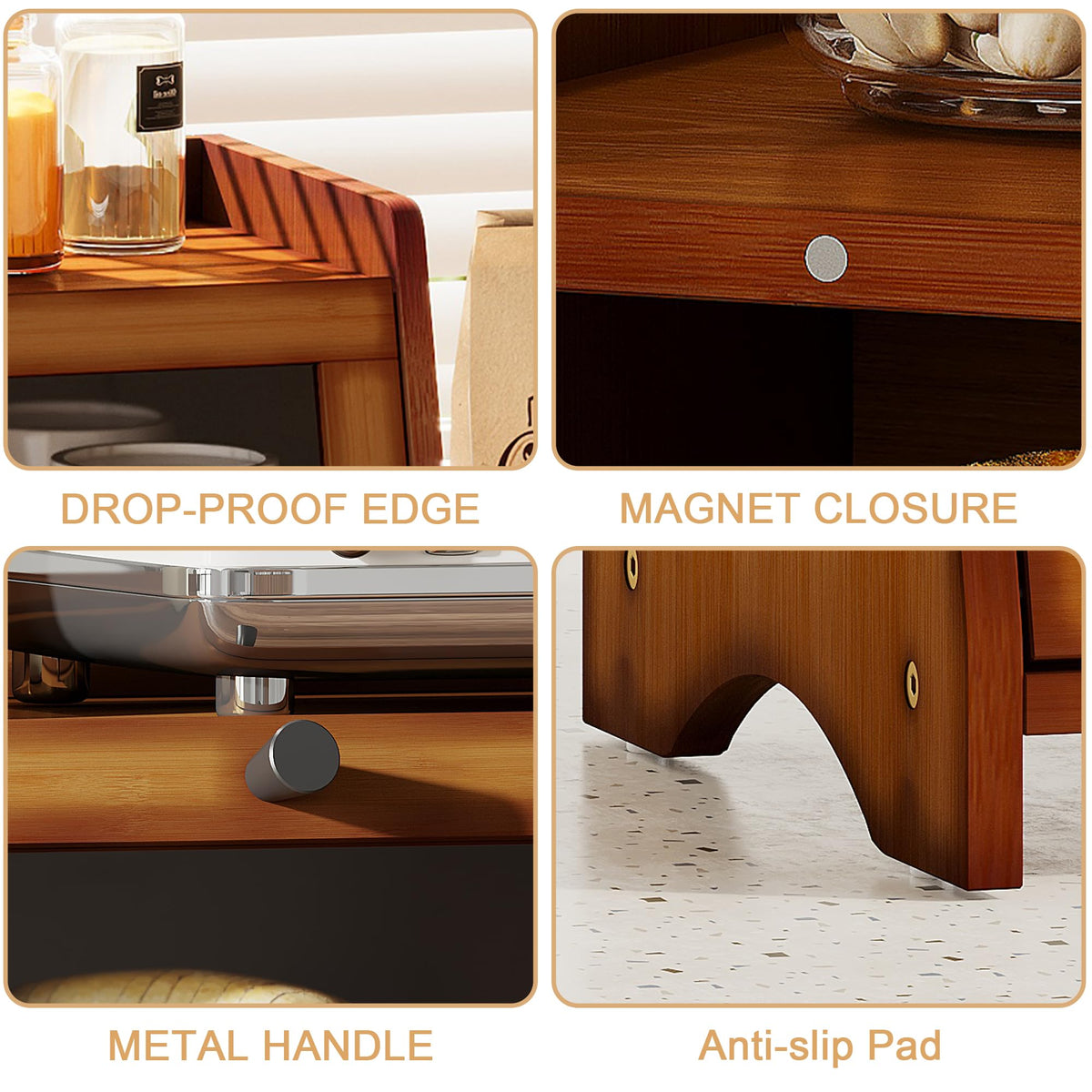 BAMBANG bread box matte black finish detail for modern kitchens