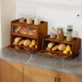 BAMBANG bread box scratch-resistant acrylic window shows contents at a glance