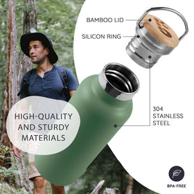 Bambaw bottle sage green wide opening enables easy ice cubes and infusions