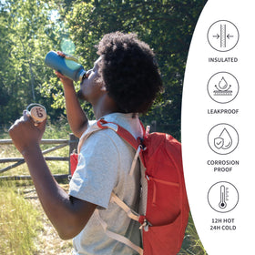 Bambaw bottle wide-mouth opening fits ice cubes and tea infuser for versatile drinks.