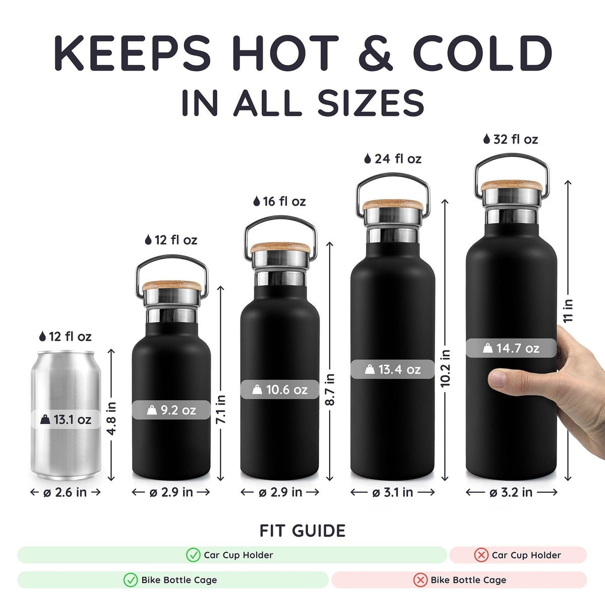 Bambaw bottle accommodates ice cubes and tea infusers for versatile beverages.