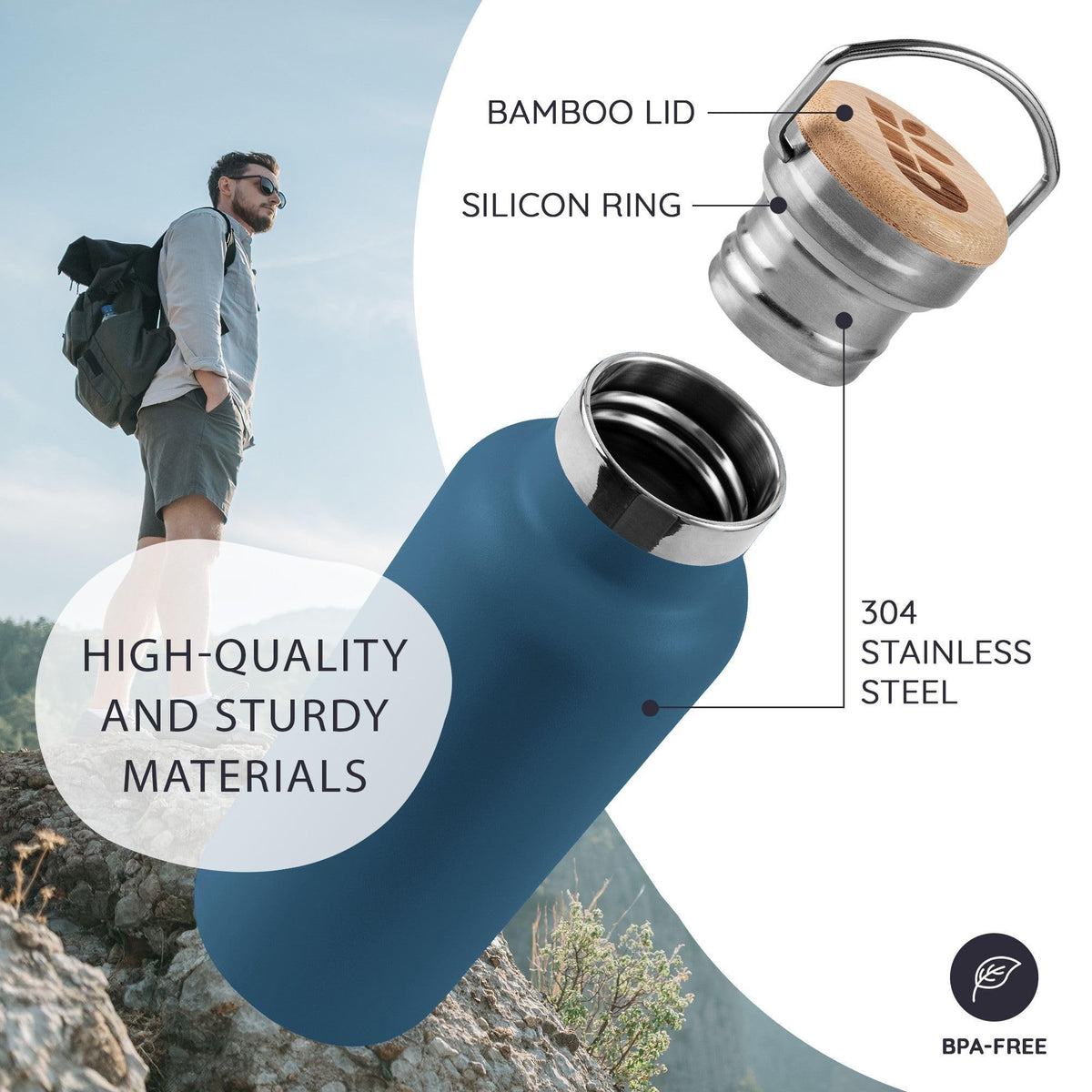 Bambaw insulated 32 oz bottle shows hot and cold performance for daily hydration.