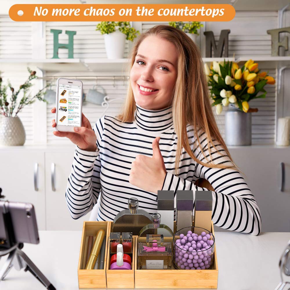 Bambloom drawer organizer ideal for kitchen drawers and utensil storage