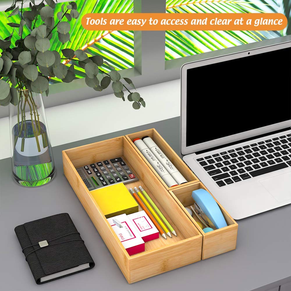 Bambloom makeup caddy keeps nail polish and lipstick sorted in a vanity