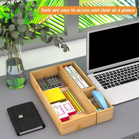 Bambloom makeup caddy keeps nail polish and lipstick sorted in a vanity