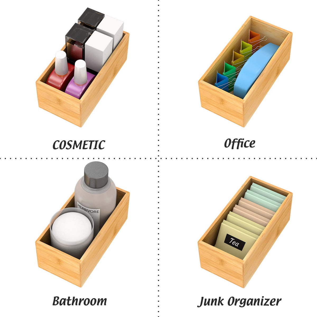 Bambloom compact bamboo organizer doubles as an office supplies tray