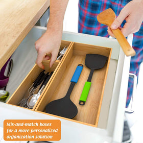 Bambloom stackable organizer helps maximize drawer space and organization