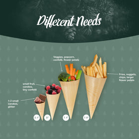 BambooMN cone with sushi bites for elegant catering.